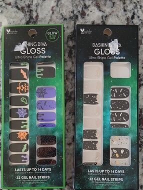 Dashing Diva Gloss Gel Nail Strips - Spell On You Glow Potion Halloween Lot Of 2